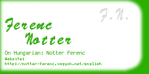 ferenc notter business card